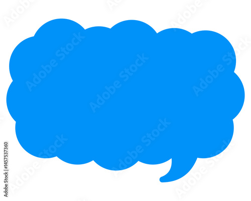 シンプルなカラーの吹き出し　細長い雲形