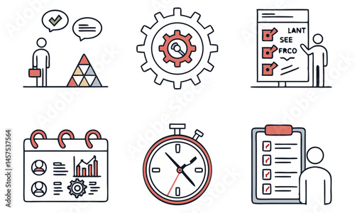 gas station icons set