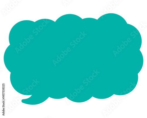 シンプルなカラーの吹き出し　細長い雲形