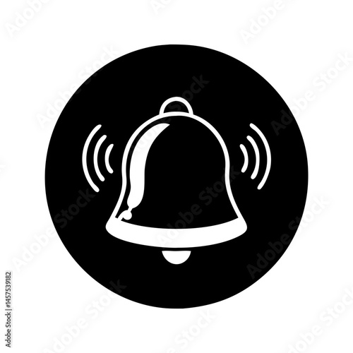 Alarm Bell Ringing in Black Circle Vector Design Illustration Template