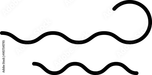 Wind stroke outline icon isolated on transparent background flat vector illustration. Air sign icon. Pixel perfect. Hand drawn Wind icon set. Blowing wind outline icons.