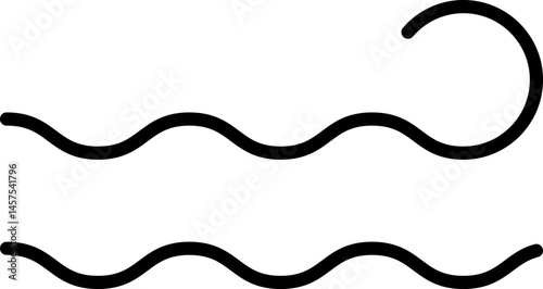 Wind stroke outline icon isolated on transparent background flat vector illustration. Air sign icon. Pixel perfect. Hand drawn Wind icon set. Blowing wind outline icons.