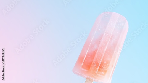 Obraz na płótnie orange popcicle on gradient pastel background w salonie