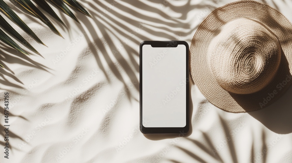 Smartphone with empty screen mockup
