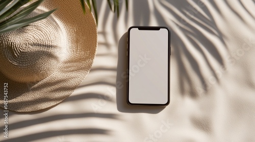 Obraz na płótnie Smartphone with empty screen mockup w salonie