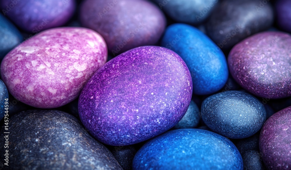 Smooth purple and blue stones close-up. Spa background Smooth purple and blue stones close-up. Spa background