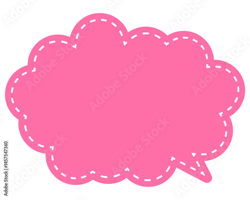 シンプルなカラーの吹き出し　丸みのある雲形