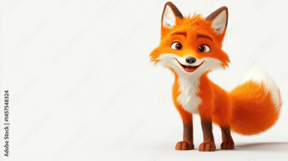 Obraz premium 3 d fox on white background