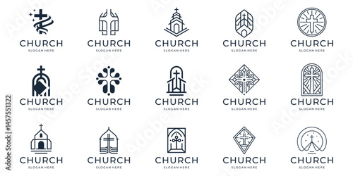 Christian Church logo creative Cross design vector collection.