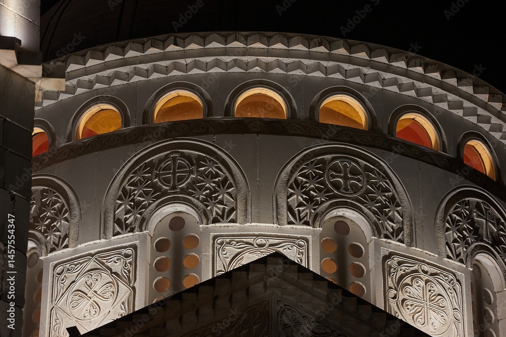 Detail of the Orthodox cathedral in Podgorica, Montenegro