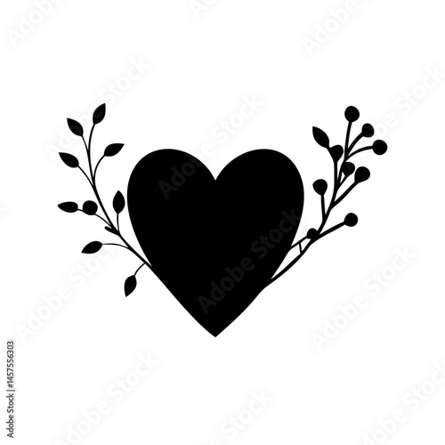 Heart with Berry Branches