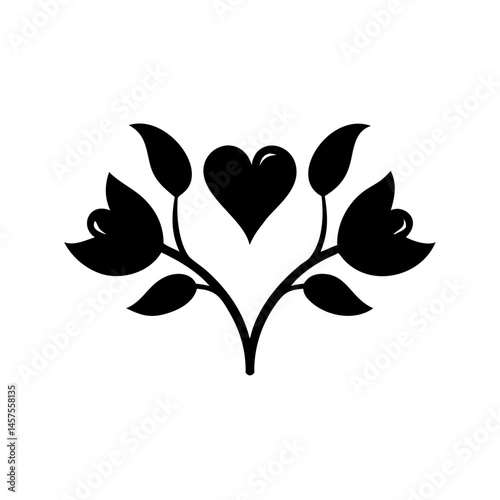 Tulip Heart Floral Element