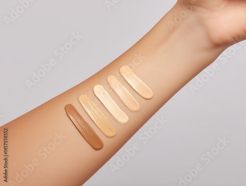 foundation makeup swatches in creamy skin tones