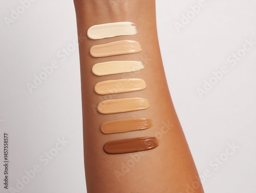 foundation makeup swatches in creamy skin tones