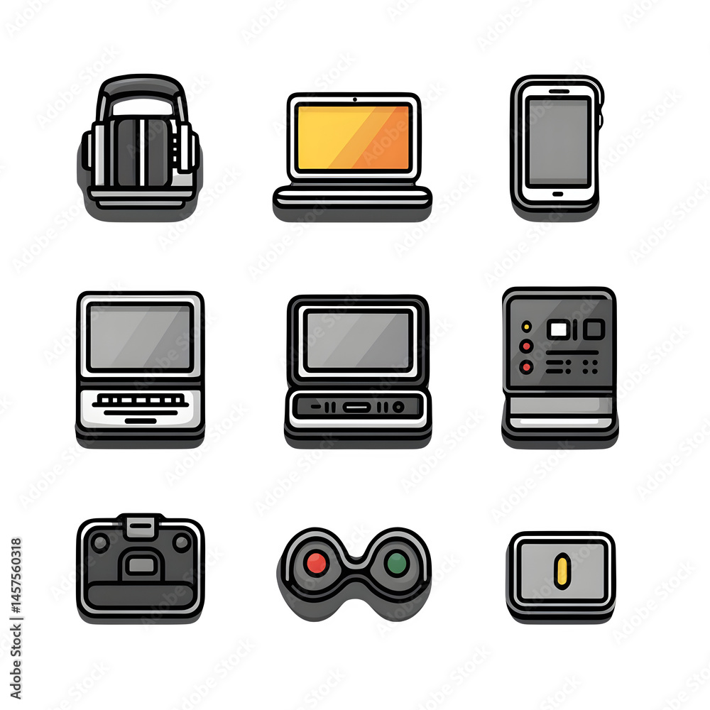 Set of device line icon. Computer, laptop, tablet pc and phone set. Vector --v 6.1 --s 750 --raw