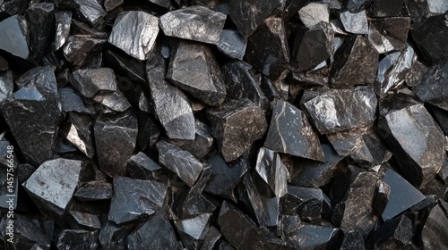 Wallpaper Mural Varied black stones arranged in a natural pattern showcasing texture and color depth Torontodigital.ca