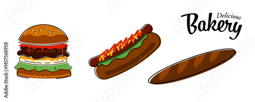 パン屋さんのイラストレーション