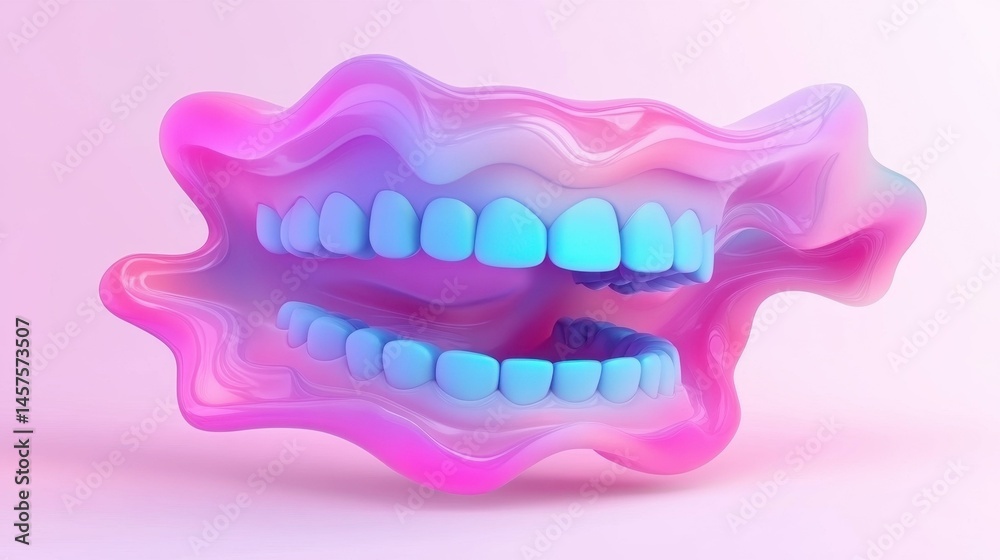 Fototapeta premium Discover the impact of teeth grinding with our clean 2D vector illustration, perfect for web and print use.