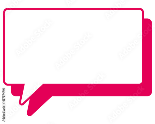 シンプルなカラー線の吹き出し　四角形