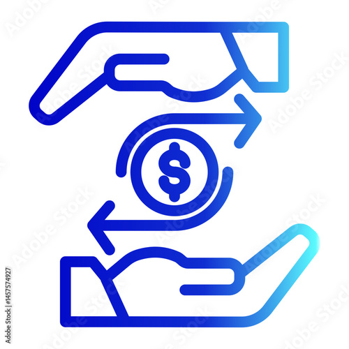 Money Allocation Icon # Resource Allocation Pack # Outline Gradient Style
