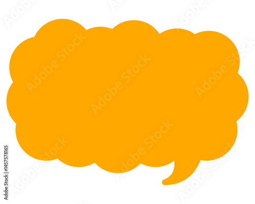 シンプルなカラーの吹き出し　細長い雲形