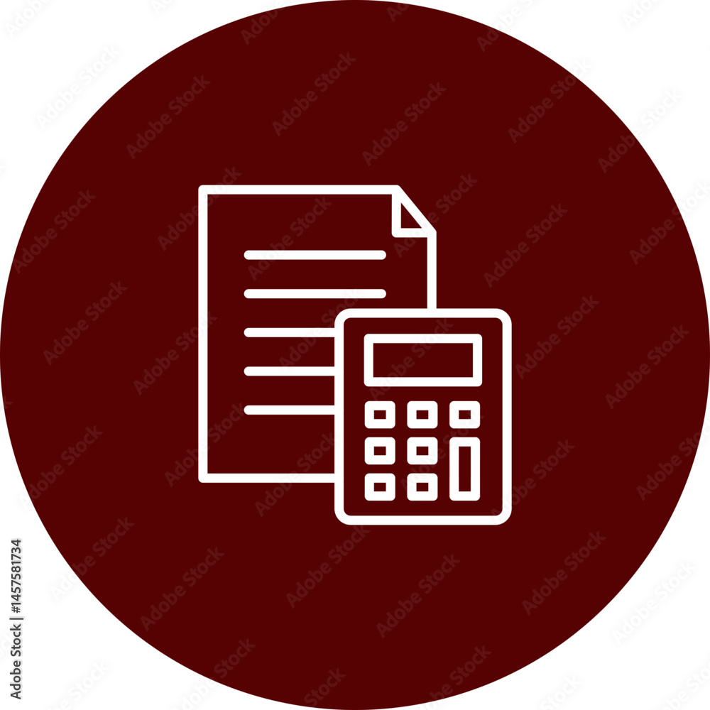 Accounting Vector Line Brown Circle Icon Design Accounting Vector Line Brown Circle Icon Design