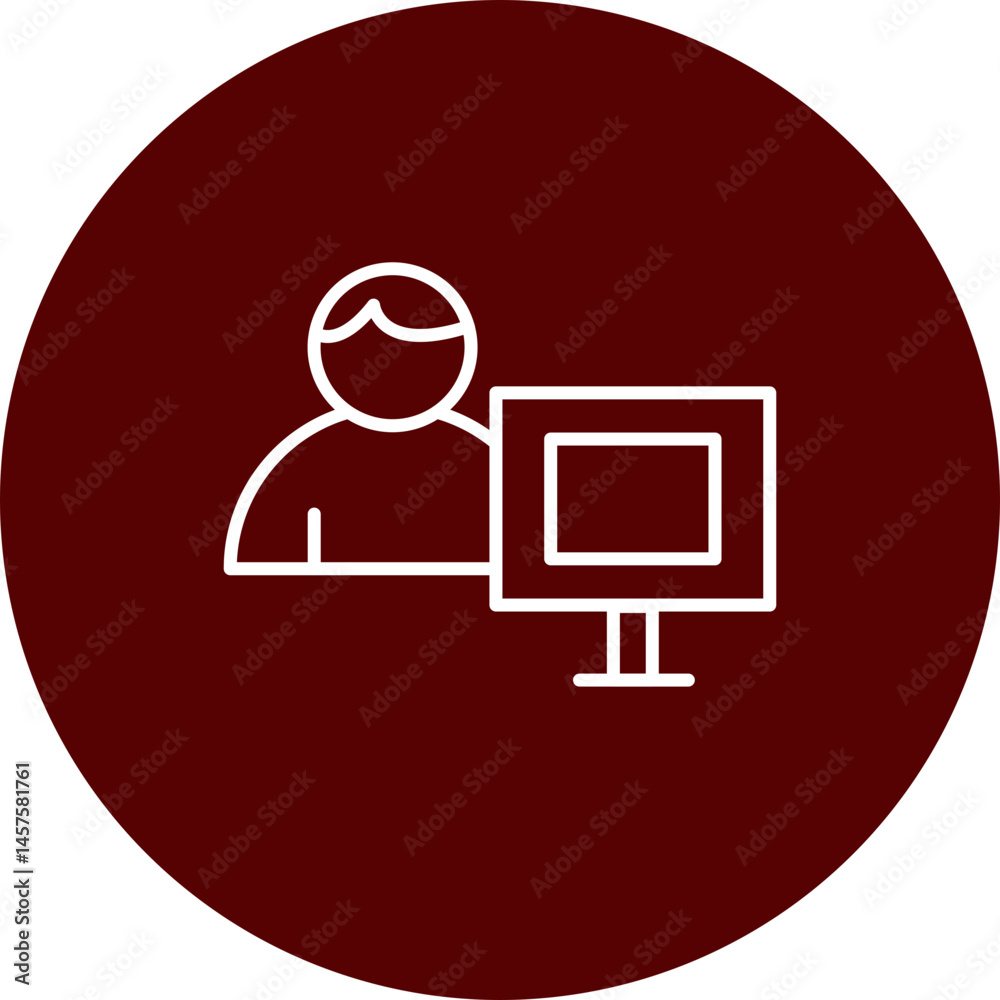 Secretary Vector Line Brown Circle Icon Design Secretary Vector Line Brown Circle Icon Design