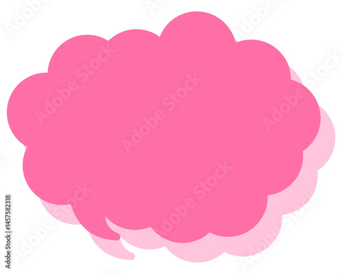 シンプルなカラーの吹き出し　丸みのある雲形