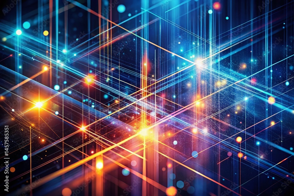 Fototapeta premium Abstract Night Education Design: Geometric Lines & Textured Background