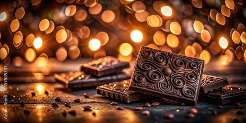 Abstract Night Chocolate Pattern: Blurred Faded Brown Texture Background