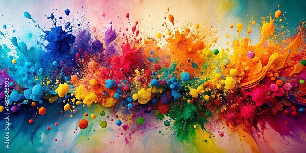Fototapeta premium Abstract Paint Splatter Panoramic Website Background - Modern Design