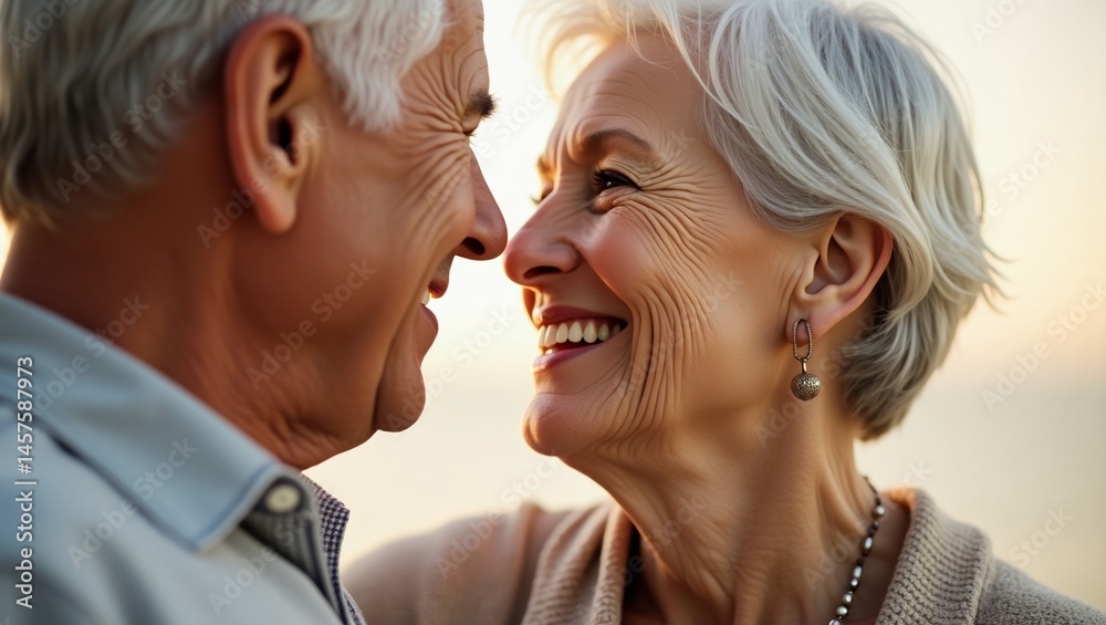Fototapeta premium Loving Senior Couple Close-up Portrait