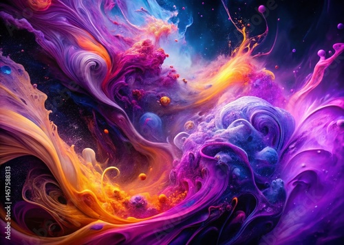 Abstract Purple Swirl: Vibrant Fluid Color Explosion Background