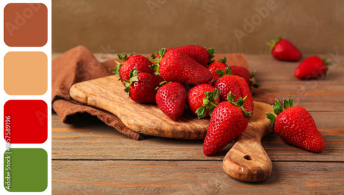 Board with sweet fresh stra...