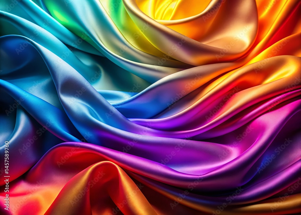 Obraz premium Abstract Silky Fabric Waves: Digital Paint Macro Photography Background