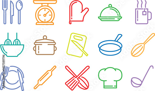 Kitchen tools icon set