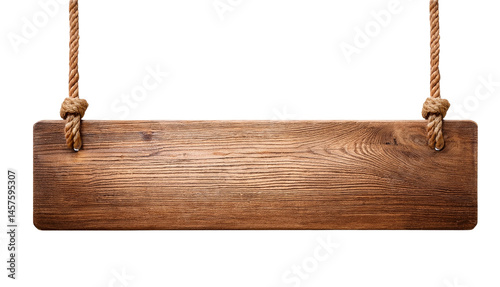 Wooden Sign Hanging by Rope