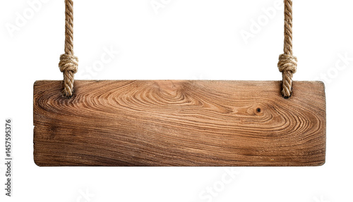 Wooden Sign Hanging by Rope