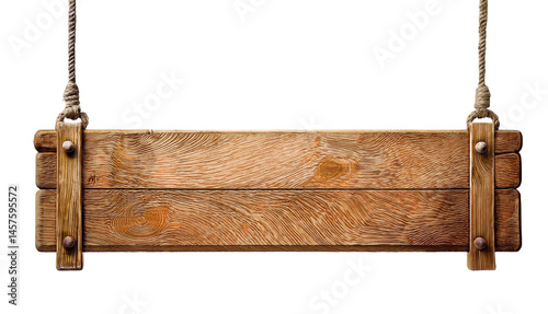 Wooden Sign Hanging by Rope