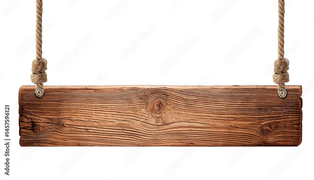 Wooden Sign Hanging by Rope Wooden Sign Hanging by Rope