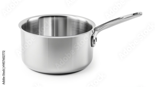 Small stainless steel saucepan photo