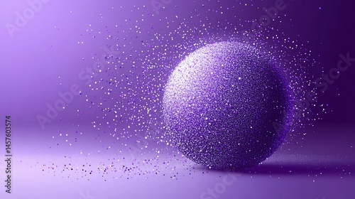 Disintegrating Purple Sphere Abstract 3D Render