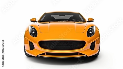 Orange sports car front view