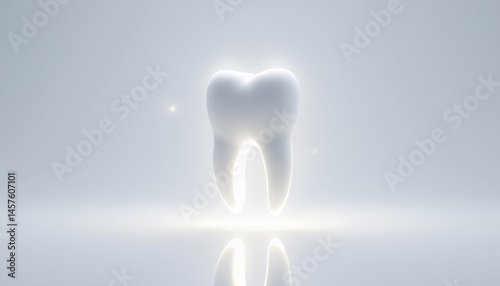 A close up of a tooth with a light shining on it
