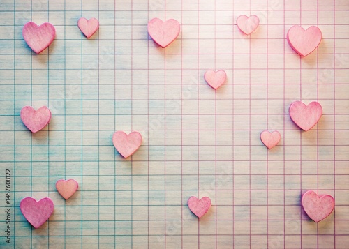 Aerial Valentine's Day Grid Paper Texture: Romantic Overhead Shot