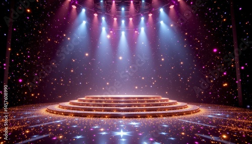 A stage with a spotlight on it
