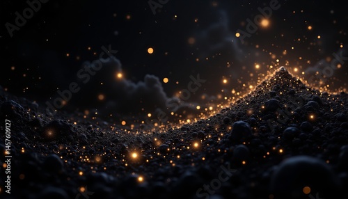 A black background with a lot of gold glitter