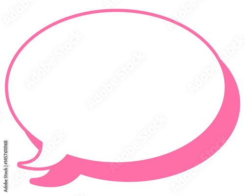 シンプルなカラー線の吹き出し　丸形