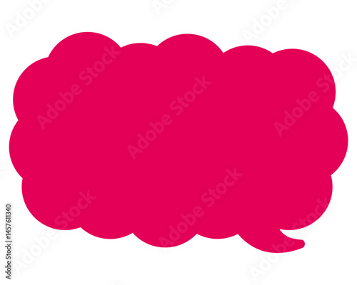 シンプルなカラーの吹き出し　細長い雲形