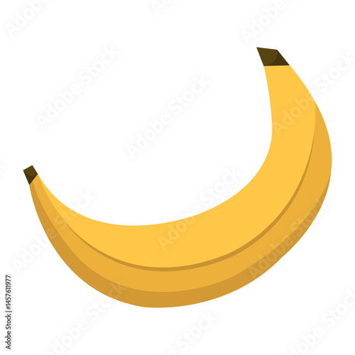 Yellow ripe banana. Vector